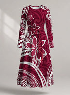 "Lehua" Long Sleeve Midaxi Dress