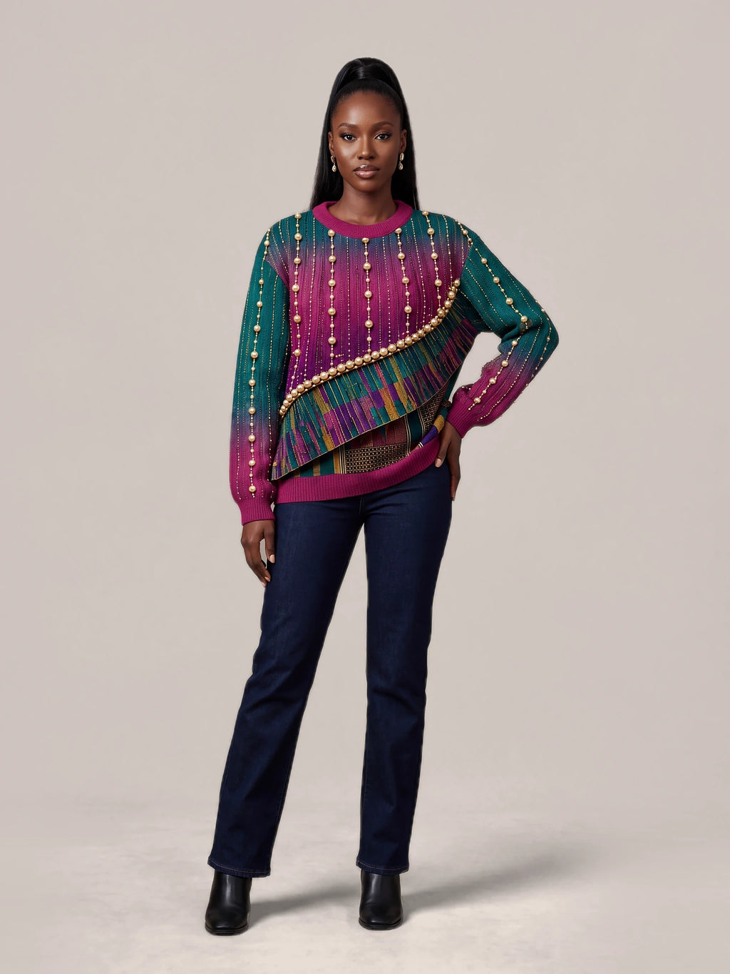 "Lulu" Sweatshirt — front view on model