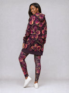"Machipuko" Hoodie Dress — back view on model, styled with the matching leggings