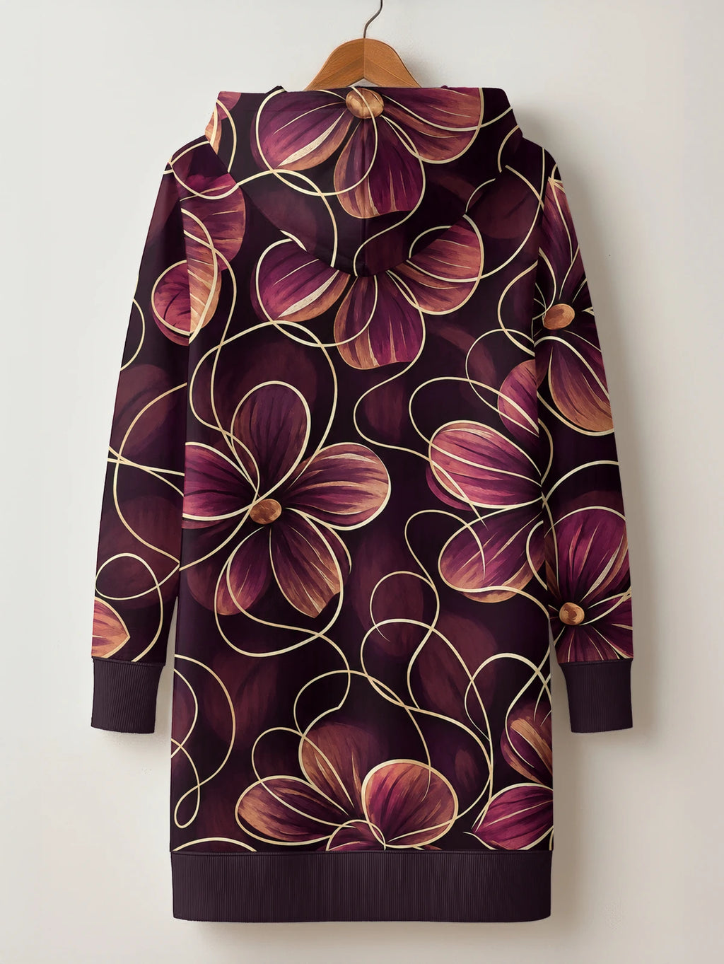 "Machipuko" Hoodie Dress — back flat