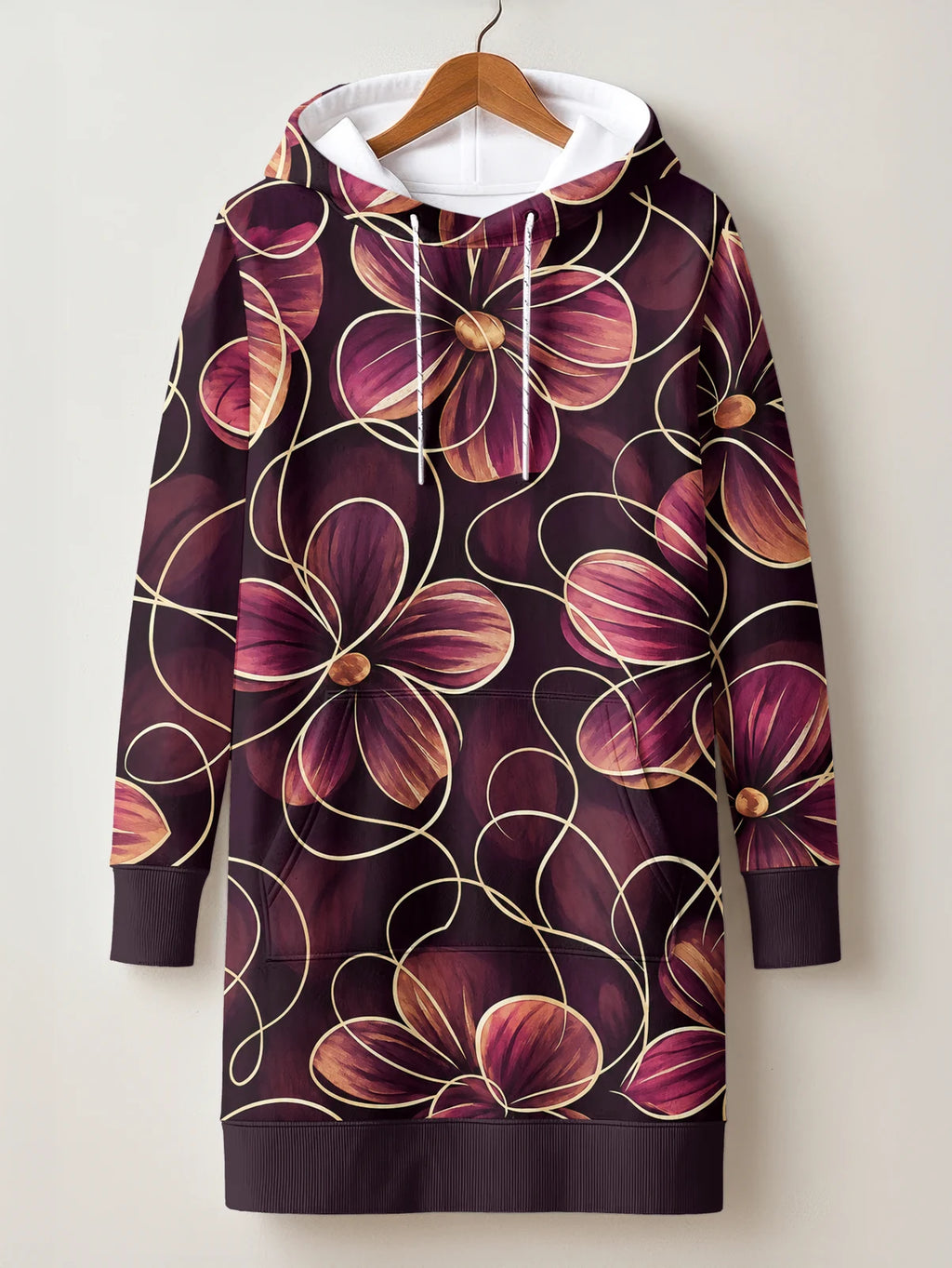 "Machipuko" Hoodie Dress — front flat