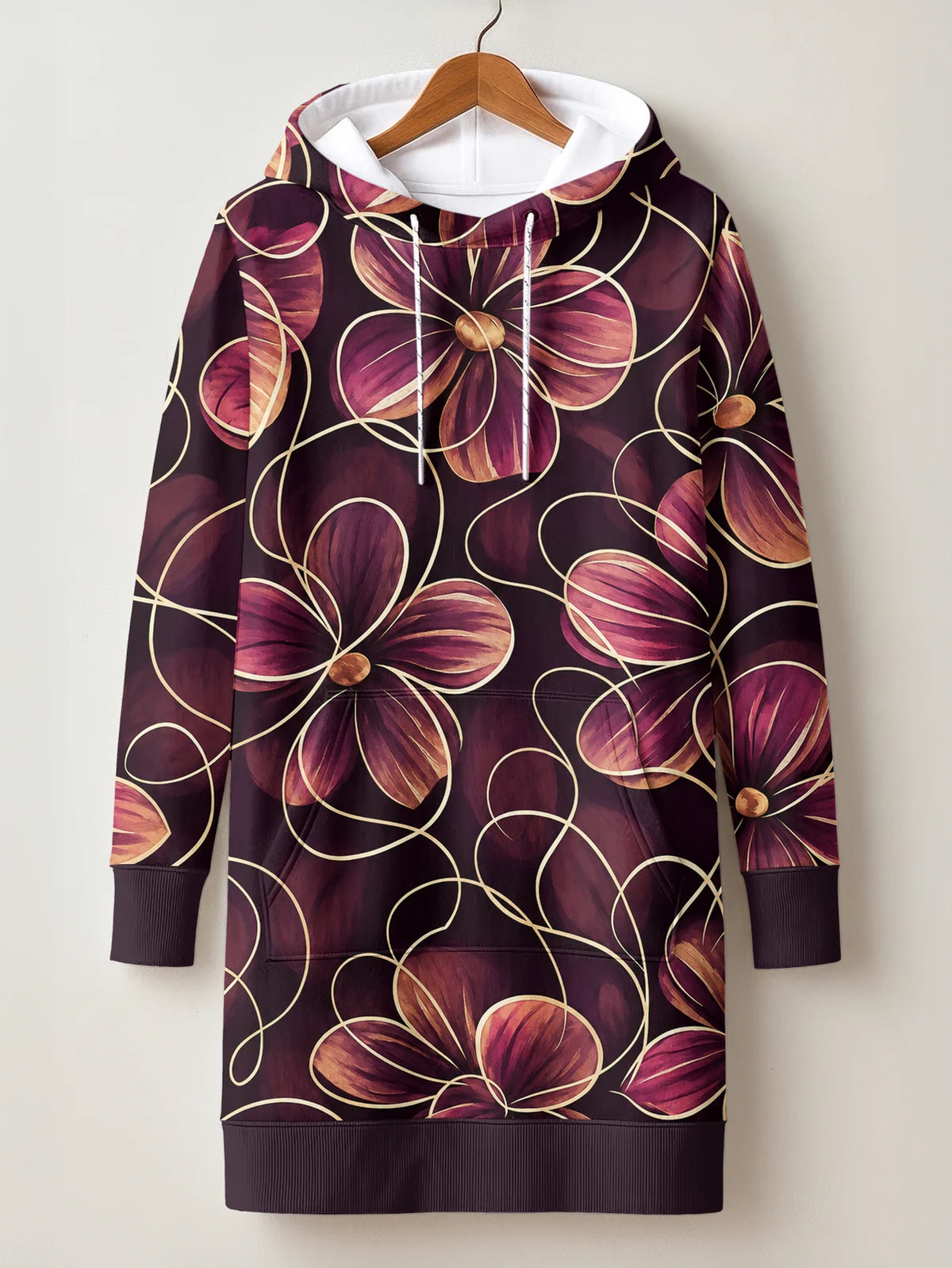 "Machipuko" Hoodie Dress — front flat