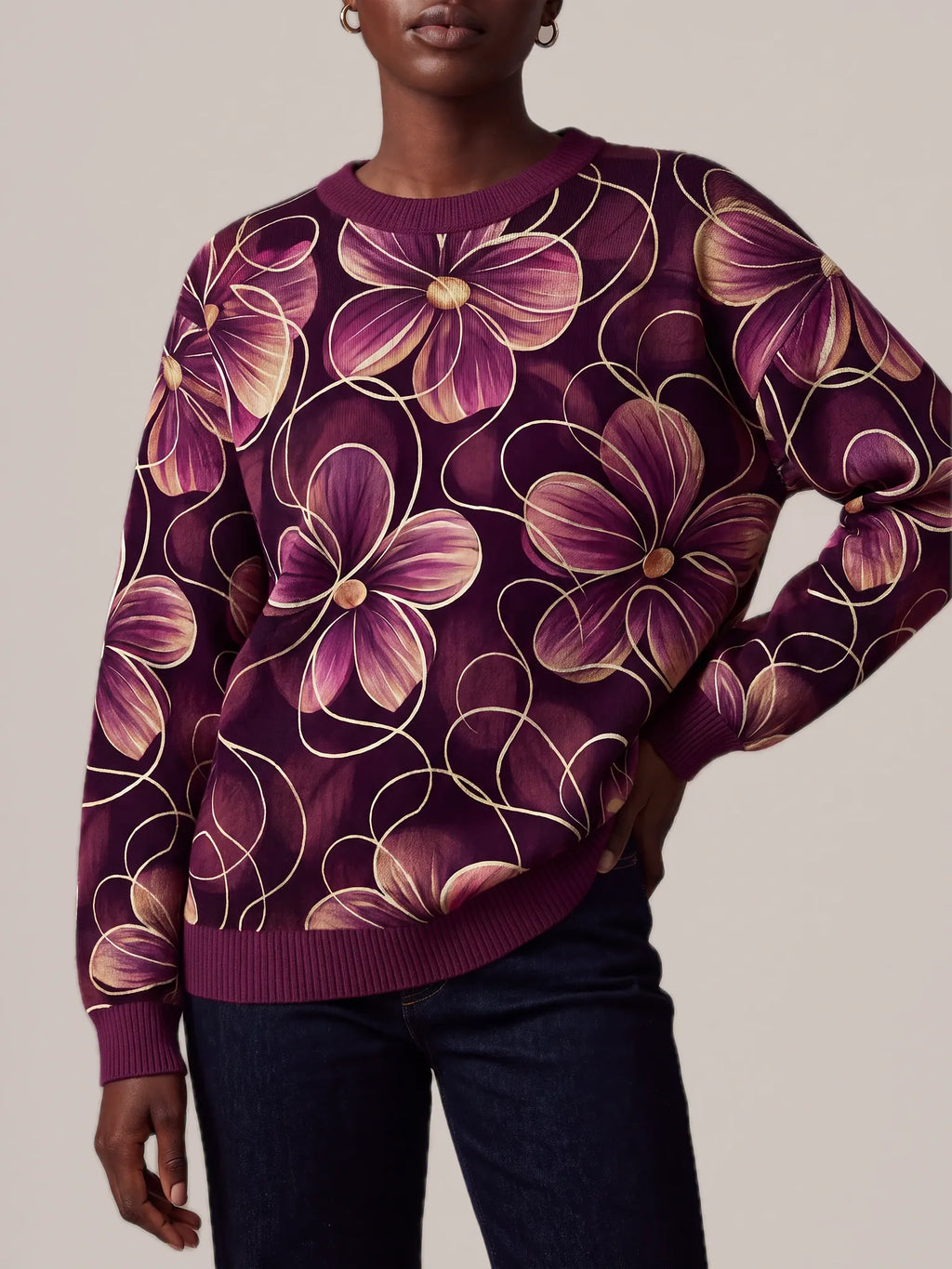 "Machipuko" Sweatshirt — styled view on model