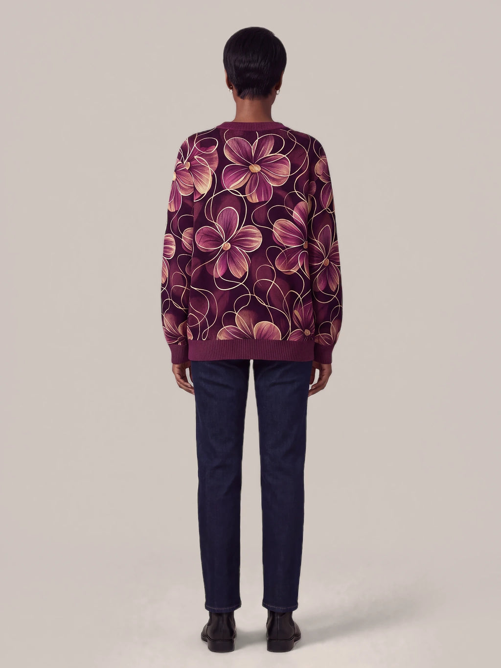 "Machipuko" Sweatshirt — back view on model
