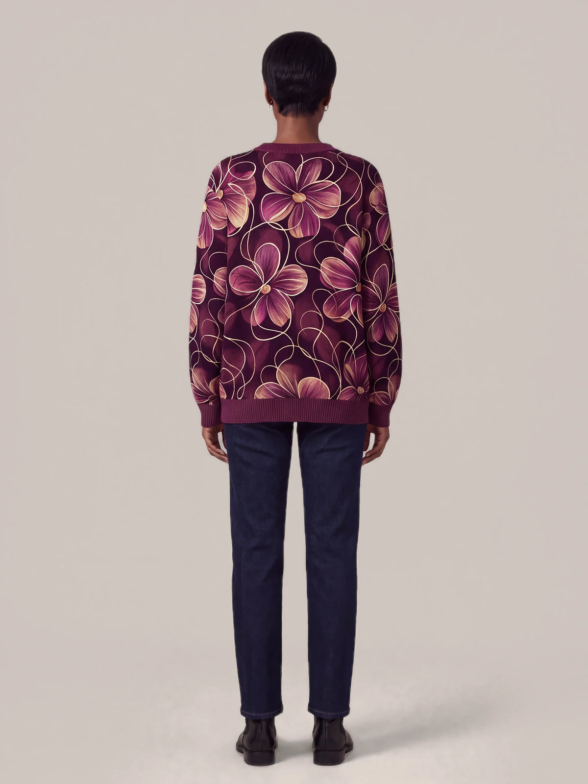 "Machipuko" Sweatshirt — back view on model