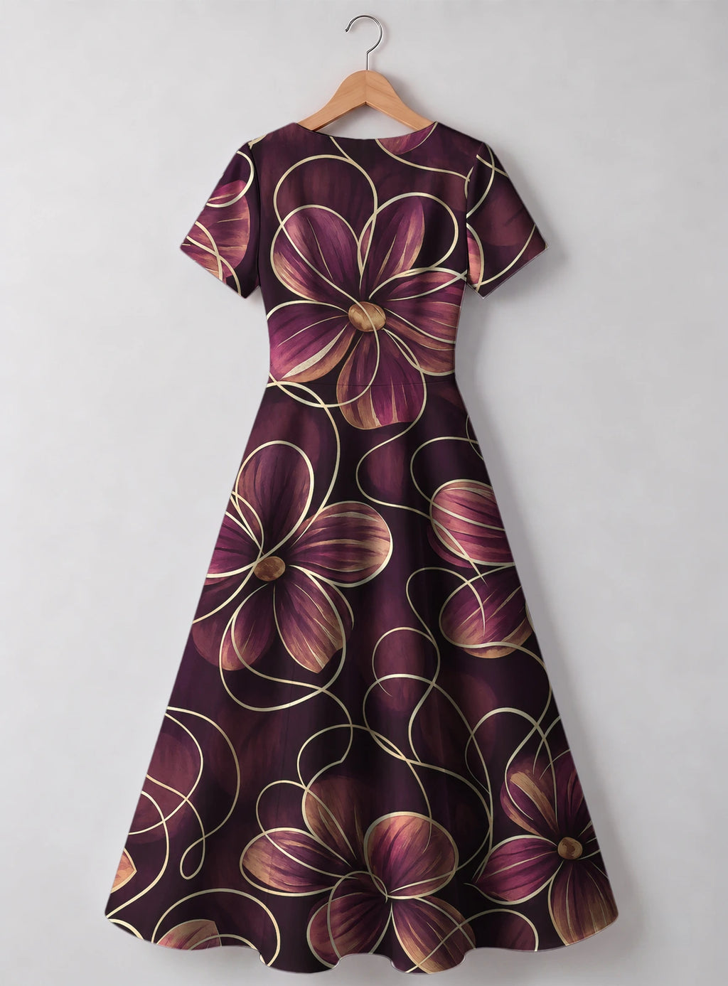 "Machipuko" V Neck Midi Dress