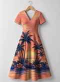 "Machweo" V Neck Midi Dress Promo