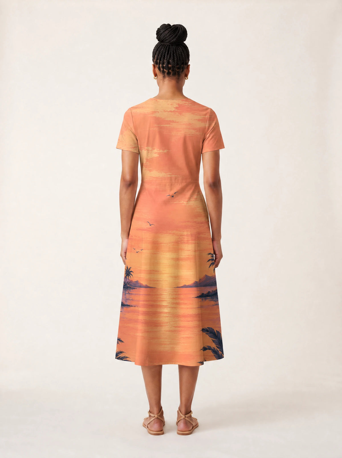 "Machweo" V Neck Midi Dress — side