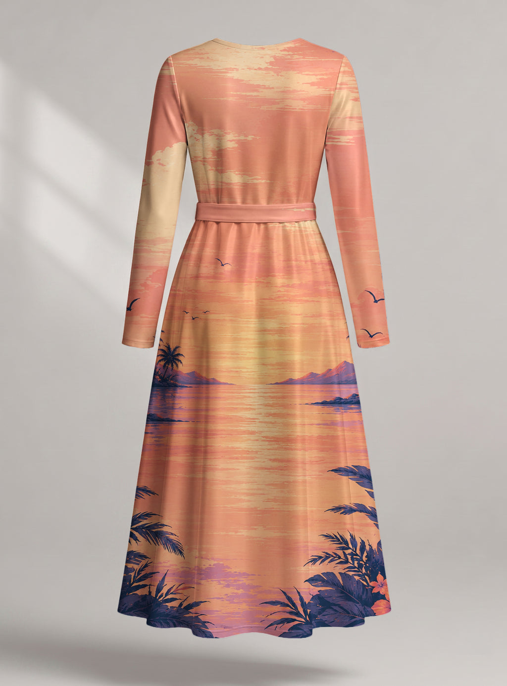 "Machweo" Viscose Midi Dress — back view