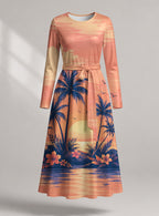 "Machweo" Viscose Midi Dress — front view