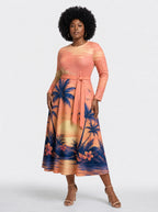 "Machweo" Long Sleeve Midaxi Dress — front view on model
