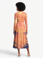"Machweo" Long Sleeve Midaxi Dress — back view on model