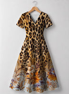 "Madoa" V Neck Midi Dress