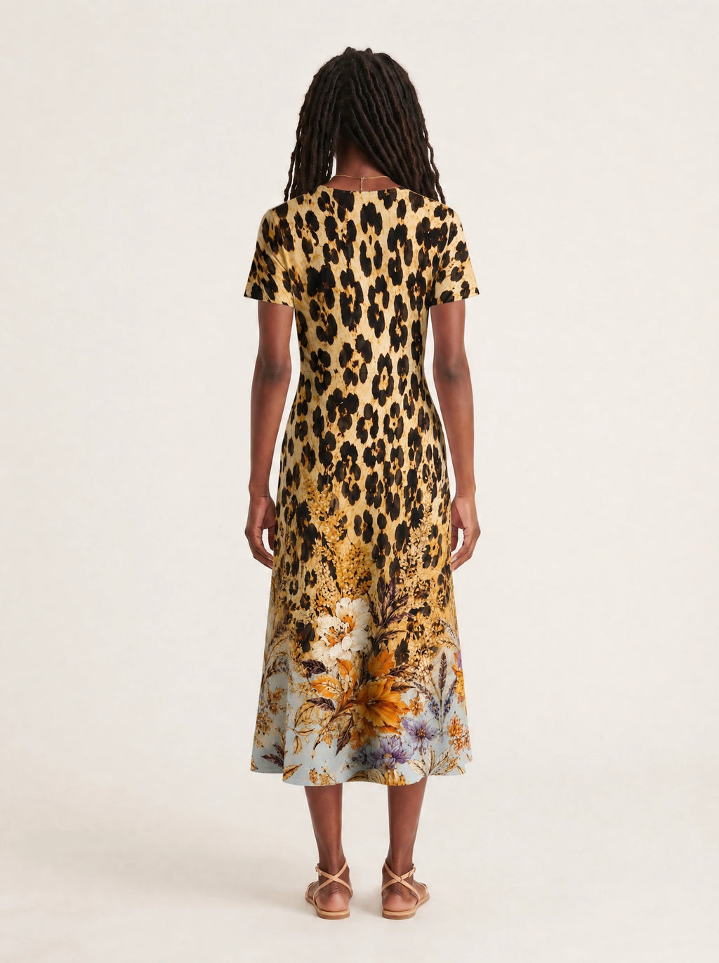 "Madoa" V Neck Midi Dress — side