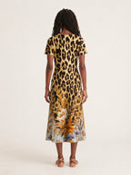 "Madoa" V Neck Midi Dress — side