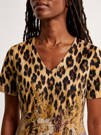 "Madoa" V Neck Midi Dress — on model