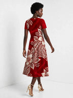 "Mahina" Sweetheart Midi Dress — back view on model