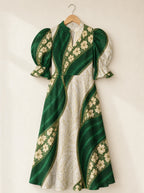 "Maile" Puff Sleeve Dress — the dress on a hanger, front