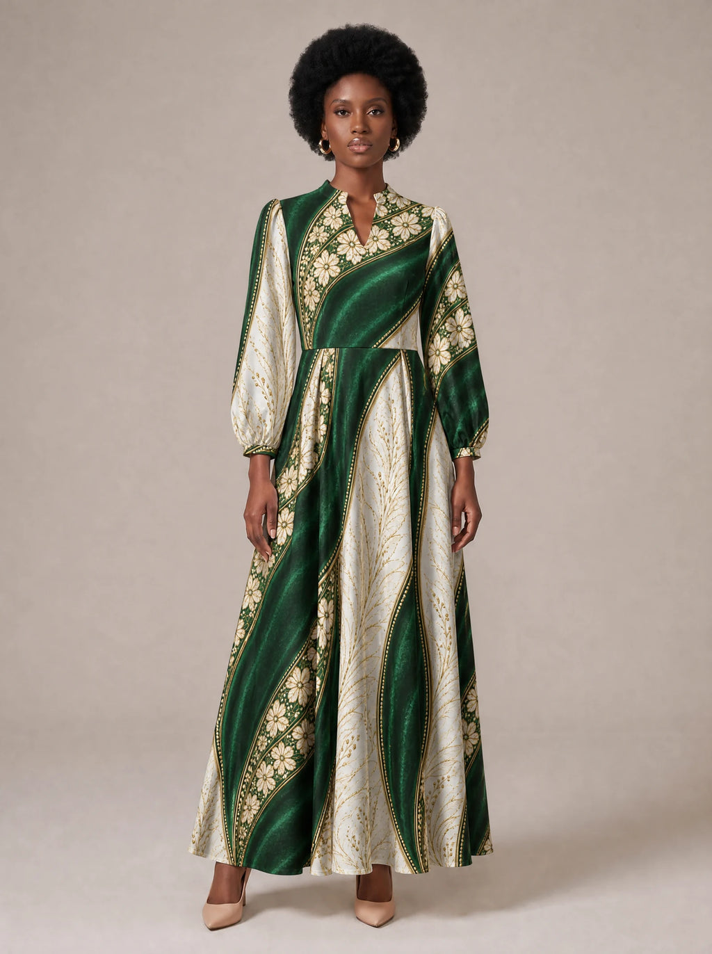 "Maile" Puff Sleeve Maxi Dress
