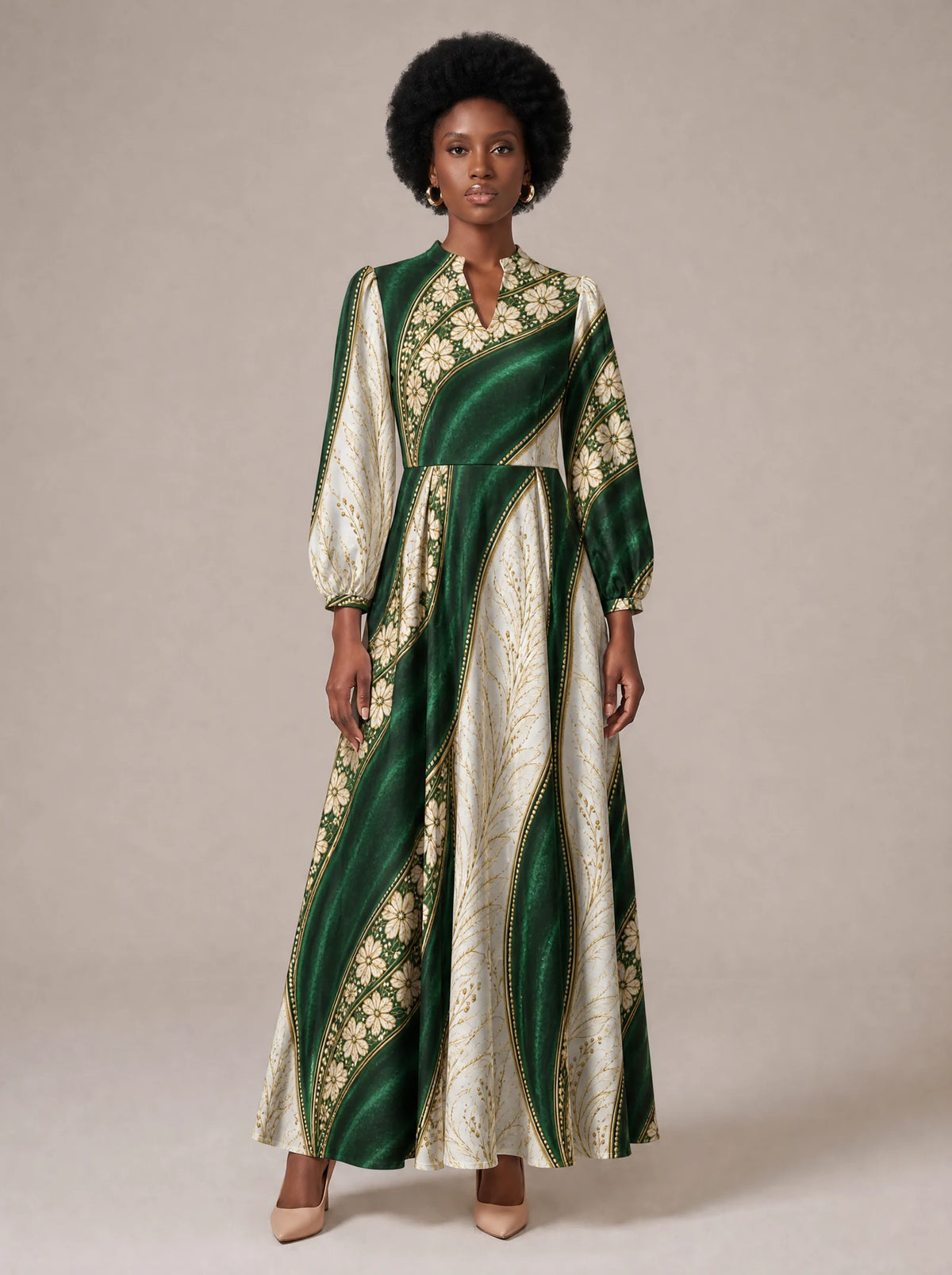"Maile" Puff Sleeve Maxi Dress