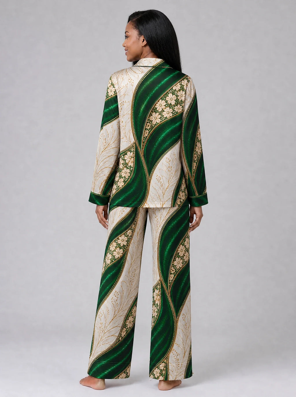 "Maile" Pajama Set — back view on model