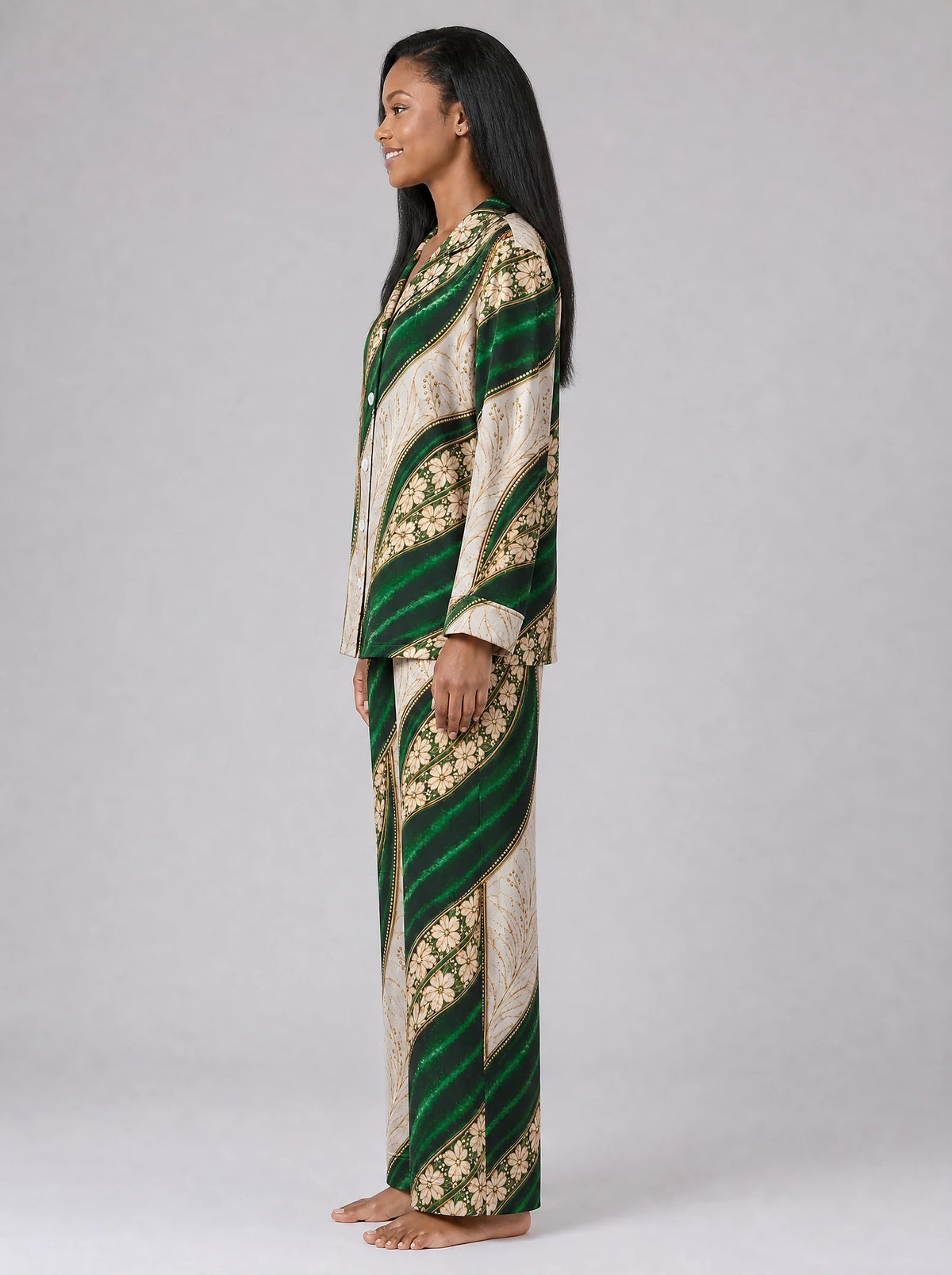 "Maile" Pajama Set — side view on model