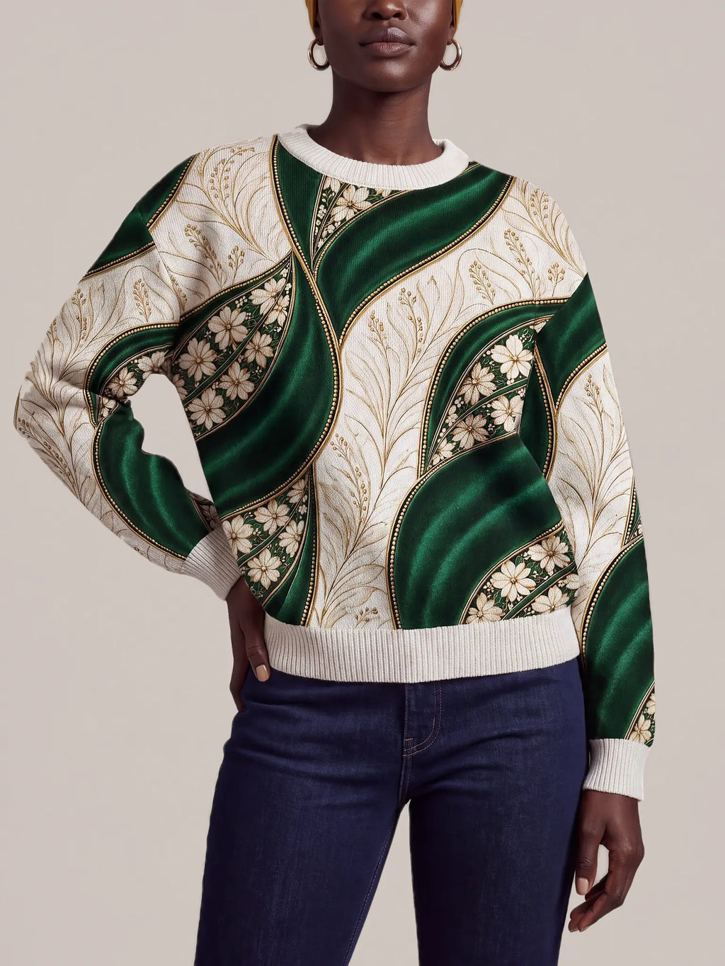 "Maile" Sweatshirt — styled view on model