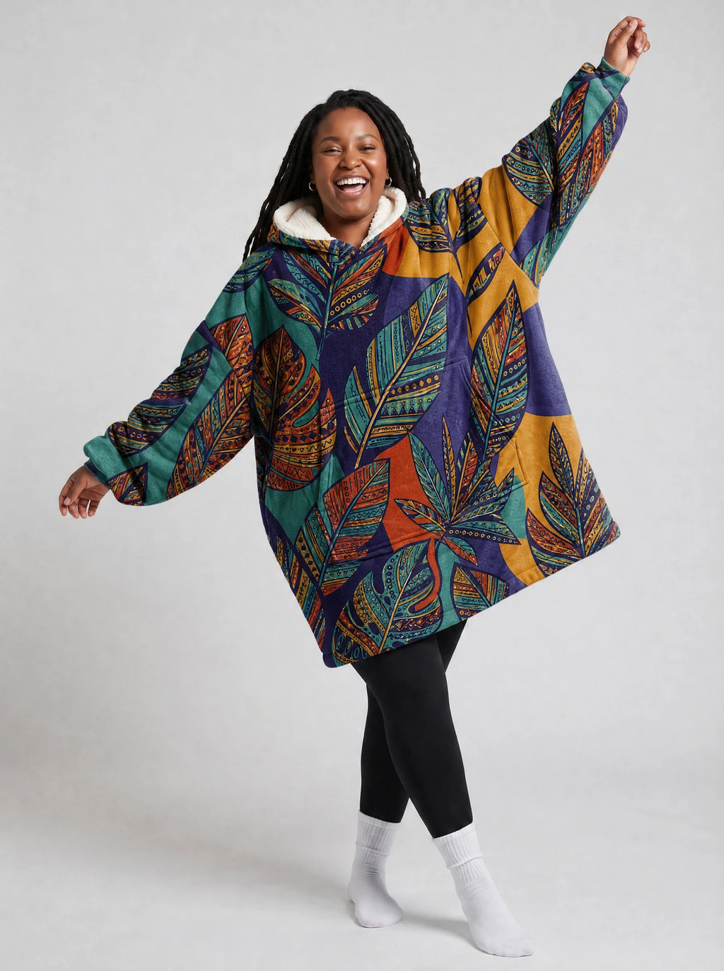 "Majani" Blanket Hoodie — front