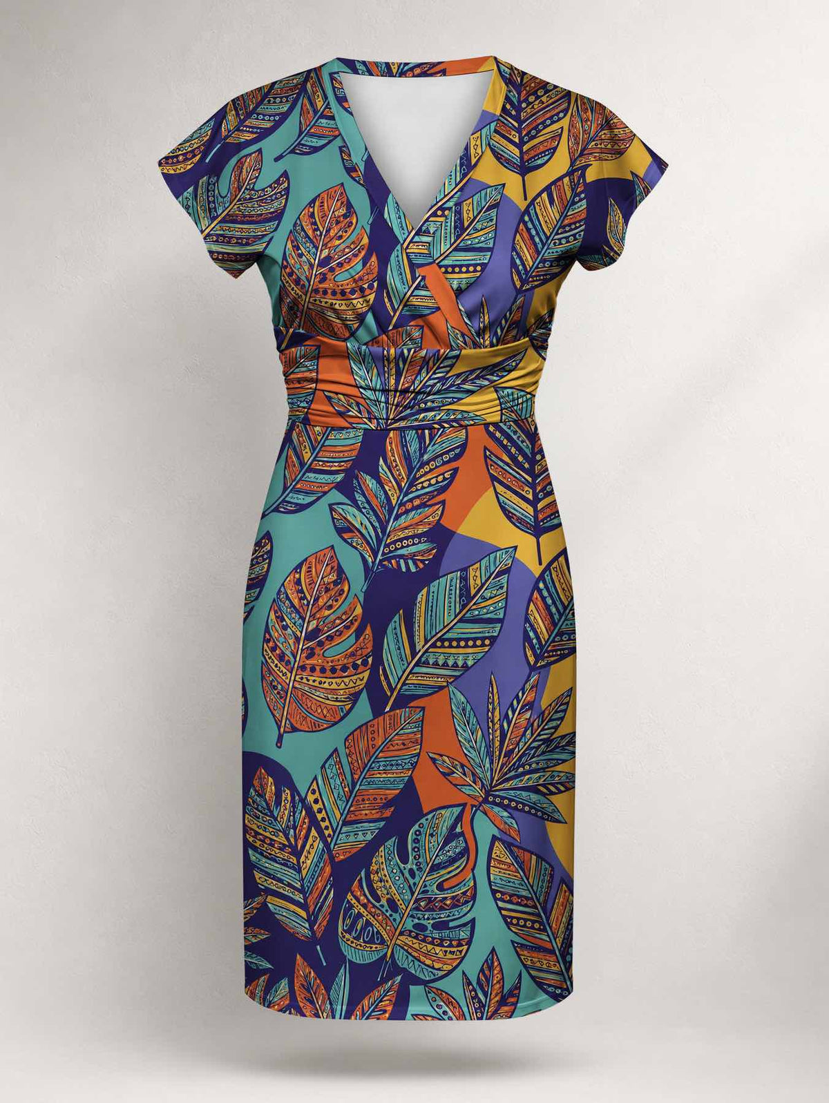 "Majani" Cap Sleeve Midi Dress Promo