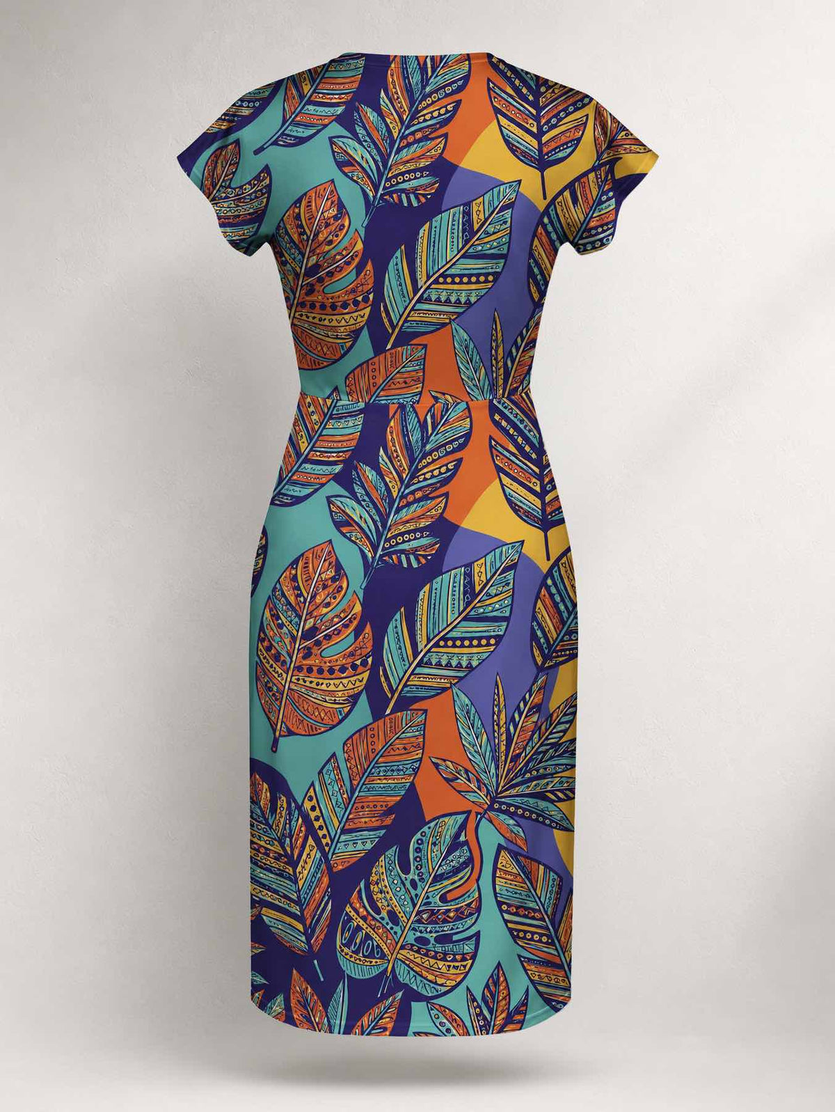 "Majani" Cap Sleeve Midi Dress Promo