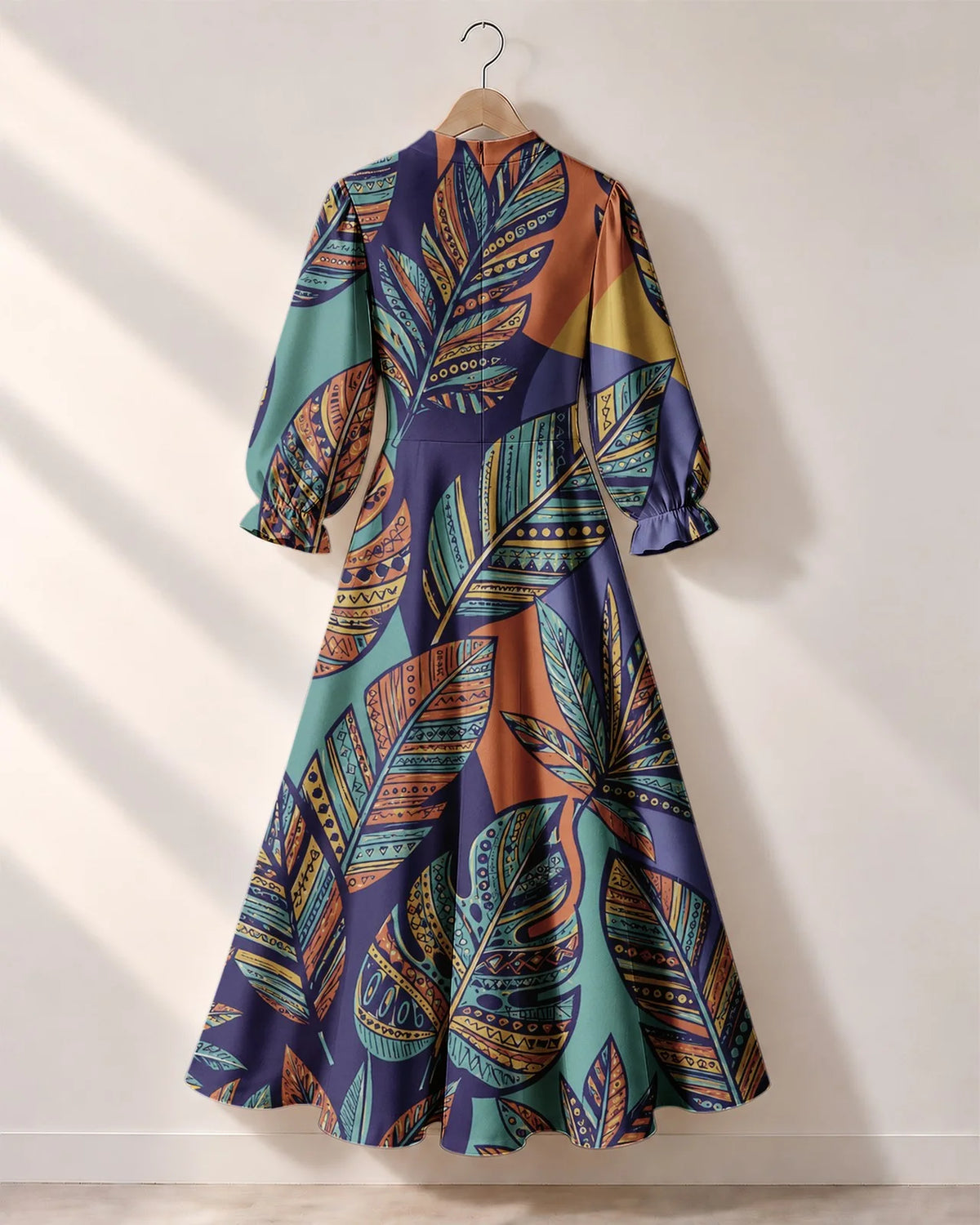 "Majani" Long Puff Sleeve Dress