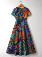 "Majani" Short Sleeve Maxi Dress