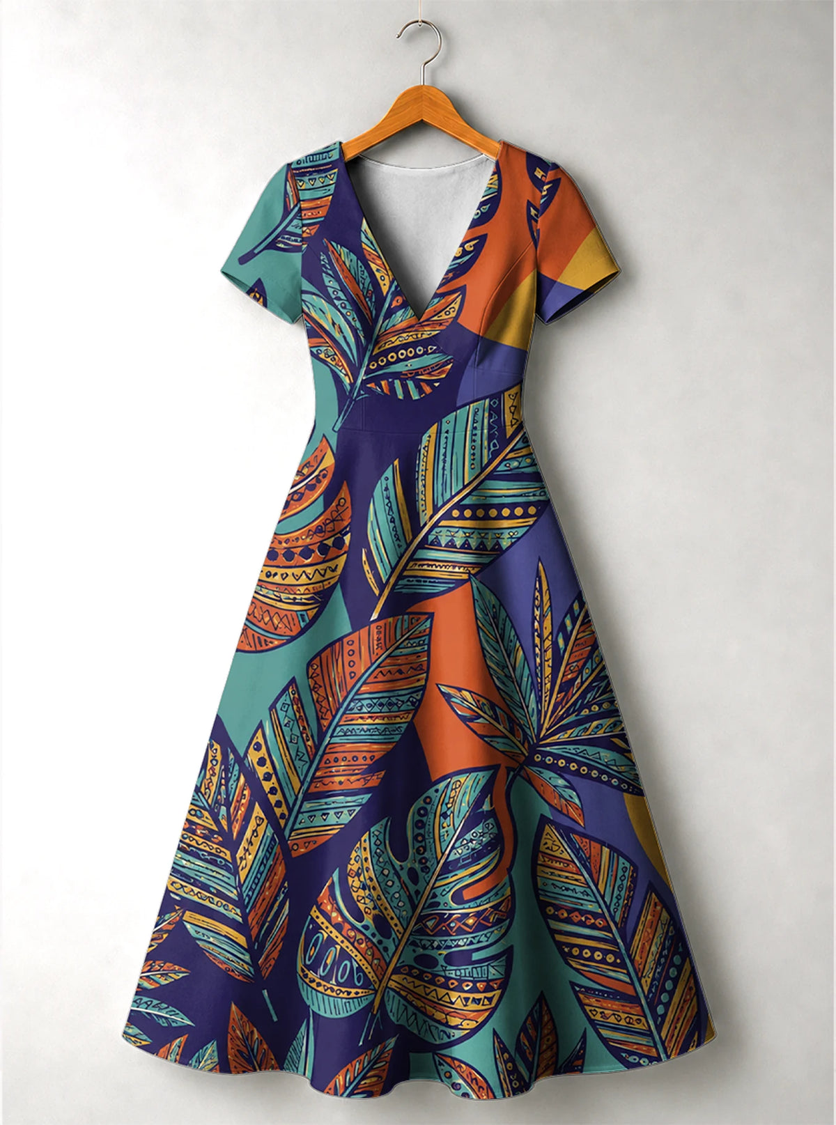 "Majani" Short Sleeve Maxi Dress