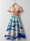 "Maji" V Neck Midi Dress Promo
