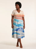 "Maji" V Neck Midi Dress