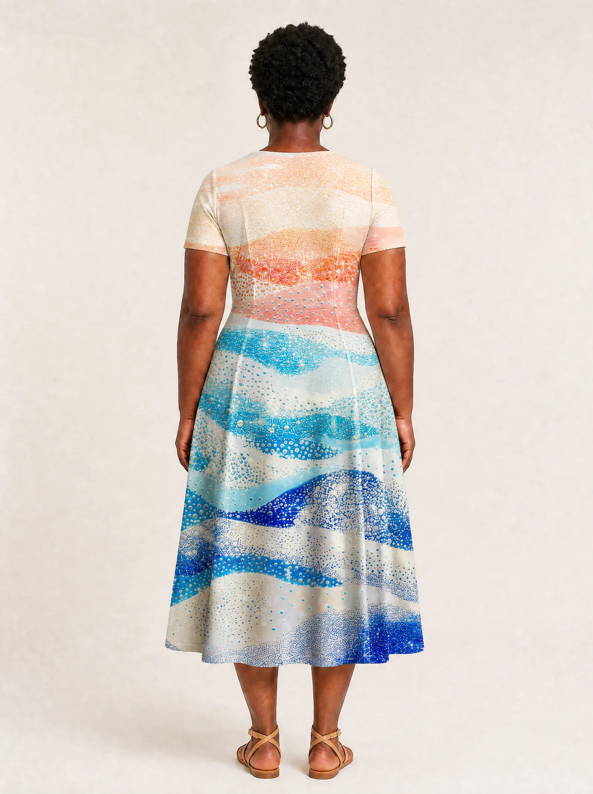 "Maji" V Neck Midi Dress — side