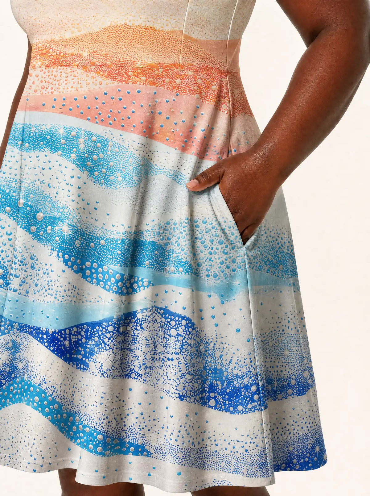 "Maji" V Neck Midi Dress — back
