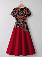"Malenge" Halloween V Neck Midi Dress