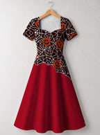 "Malenge" Halloween V Neck Midi Dress