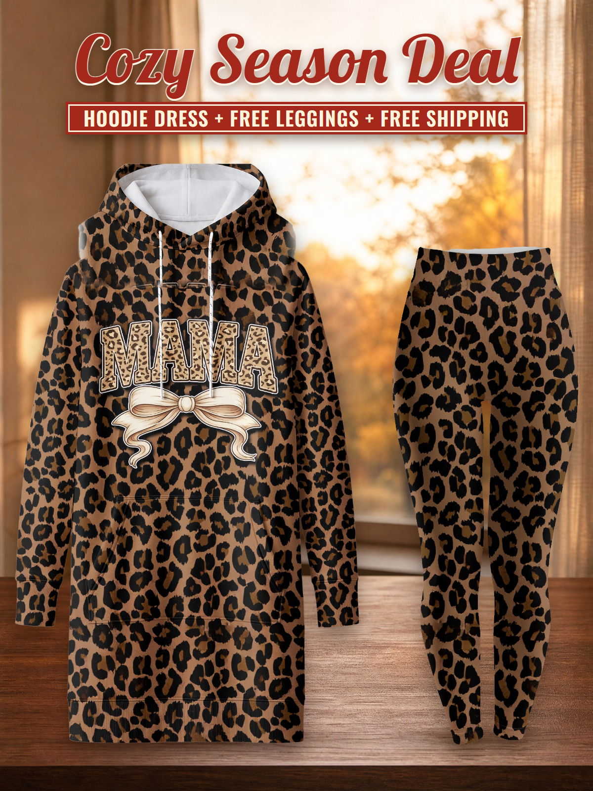 Mama Hoodie Dress & Leggings Deal – Cozy Season Deal: hoodie dress + free leggings + free shipping