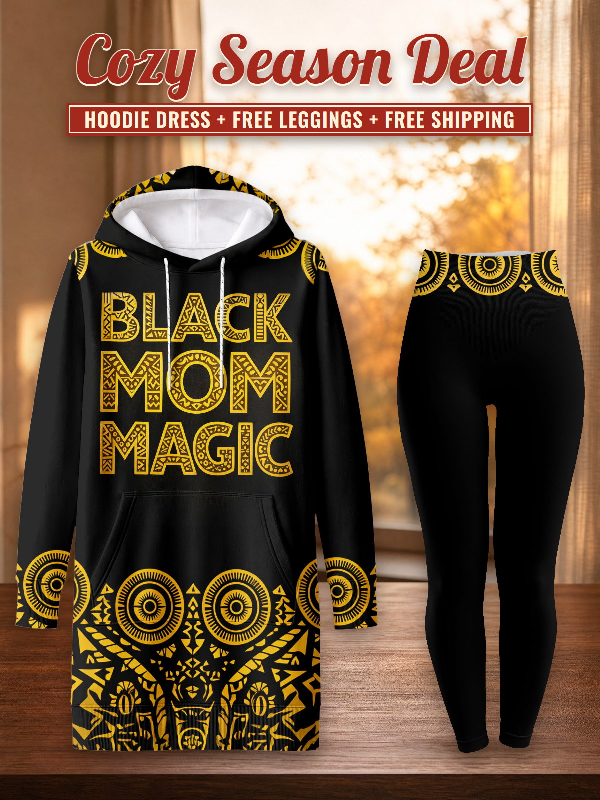 "Mamafo" Hoodie Dress & Leggings Deal – Cozy Season Deal: hoodie dress + free leggings + free shipping