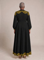 "Mamafo" Puff Sleeve Maxi Dress
