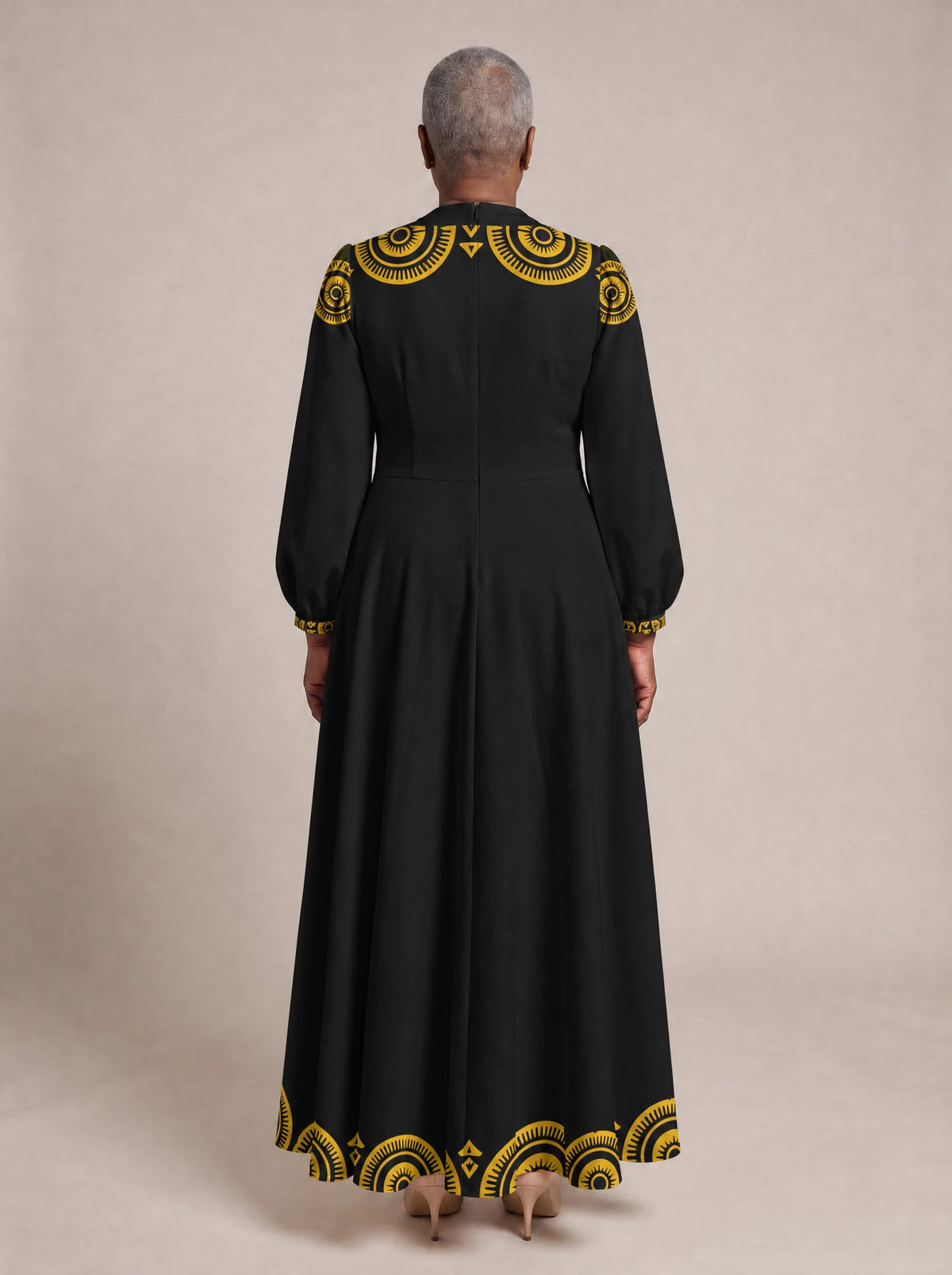 "Mamafo" Puff Sleeve Maxi Dress