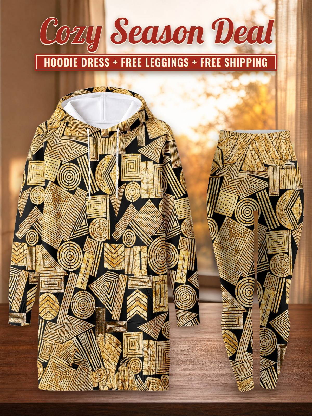 "Mansa" Hoodie Dress & Leggings Deal – Cozy Season Deal: hoodie dress + free leggings + free shipping