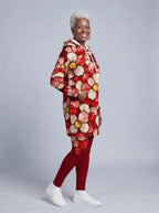 "Mapenzi" Hoodie Dress — three-quarter view on model, styled with the matching leggings