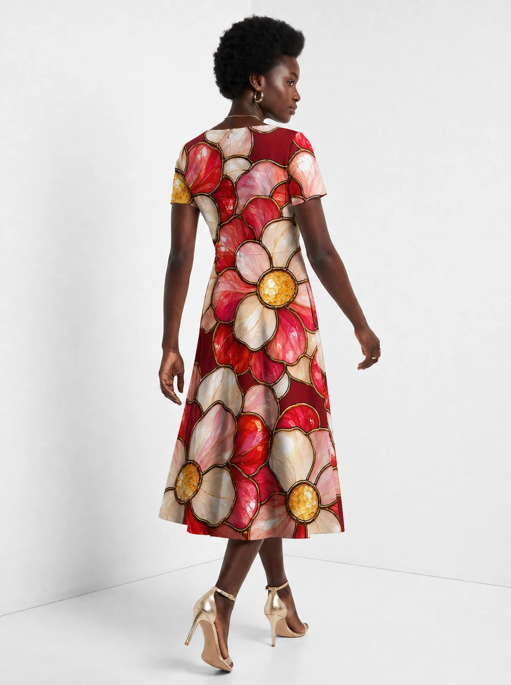 "Mapenzi" Sweetheart Midi Dress — back view on model