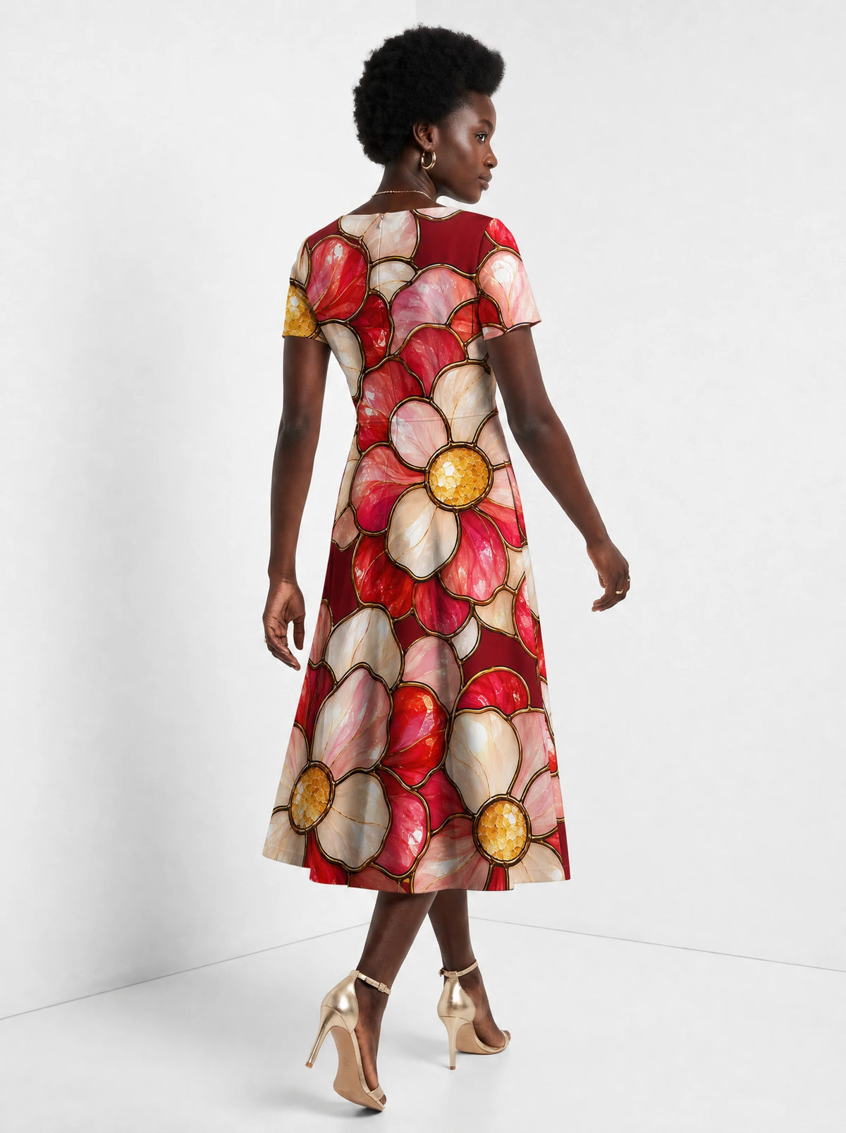 "Mapenzi" Sweetheart Midi Dress — back view on model