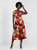 "Mapenzi" Sweetheart Midi Dress — styled on model