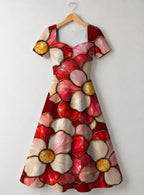 "Mapenzi" Sweetheart Midi Dress — front flat