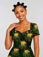 "Matawi" Sweetheart Midi Dress — styled on model